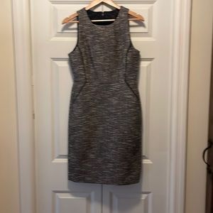 J Crew “Chanel Twill” size 6 navy, pink, grey, flecks of silver EUC